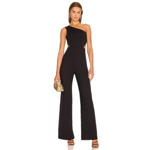 Susana Monaco REVOLVE Asymmetrical Cut Out Wide Leg Jumpsuit Black Size Medium